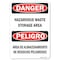 Signmission OSHA Danger Sign, 7" Height, Rigid Plastic, Hazardous Waste Storage Area Bilingual, Landscape OS-DS-P-710-L-19386 - alternate 1